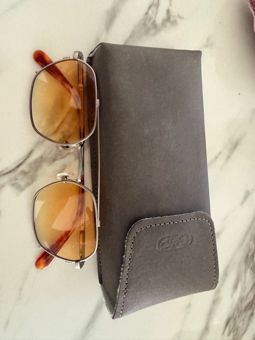 Crap Eyewear Amber Gradient Lens Sunglasses with Silver Frame